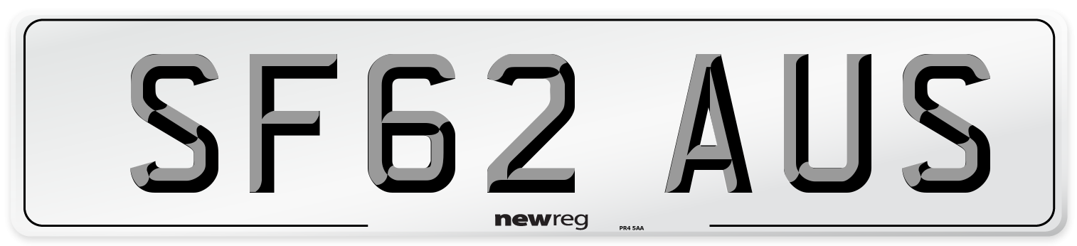 SF62 AUS Number Plate from New Reg